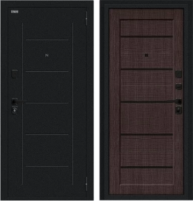 Дверь Браво Борн/SBlack Букле черное/Wenge Melinga